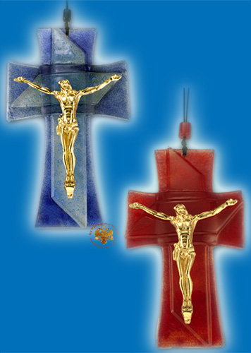Orthodox Glass Fusing Cross 17cm